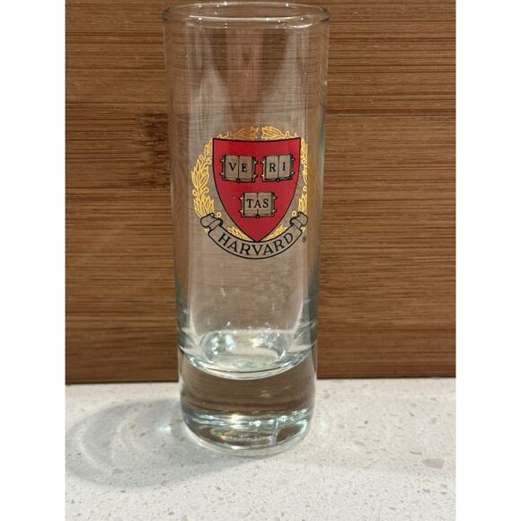 Harvard University Veritas College 2 Ounce Tall Shot Glass‎ Barware USA - Picture 1 of 4
